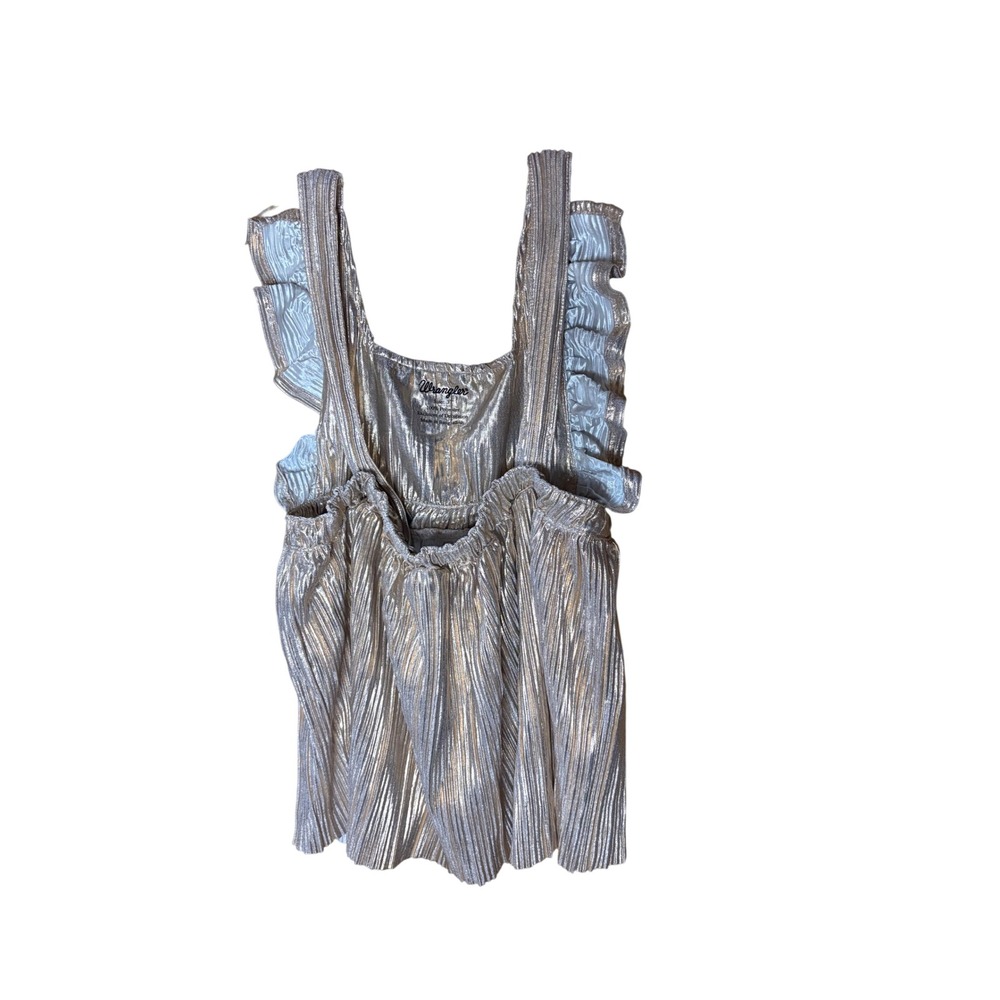 Wrangler Girls Metallic Rose Gold Pleated Ruffle Strap Top Size 3T